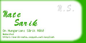 mate sarik business card